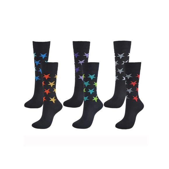 Cotton Blend Colorful 6 Pack Dress Socks For Men - Picture 6 of 6